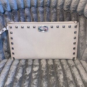Grey michael kors wristlet